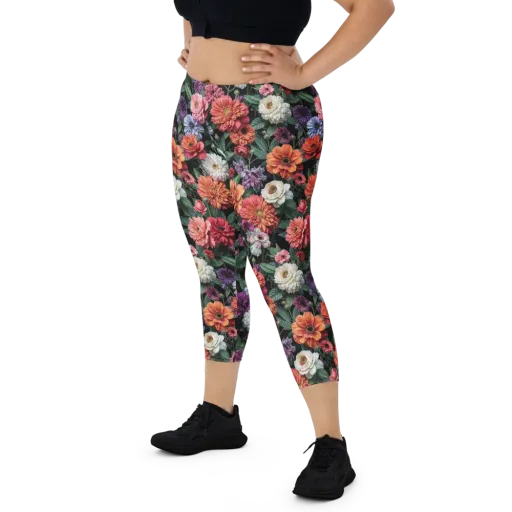 Dahlia Eclipse on a Capri Leggings