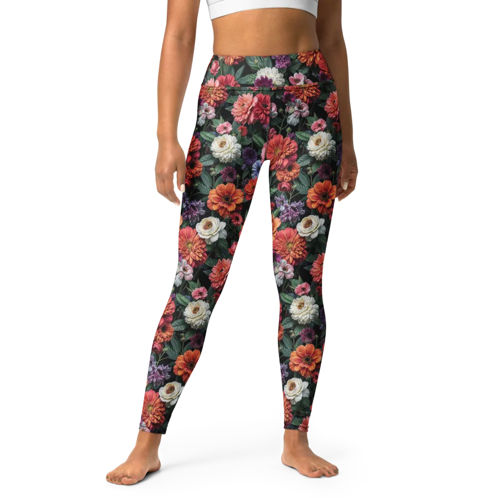 Dahlia Eclipse on Yoga Leggings — Front