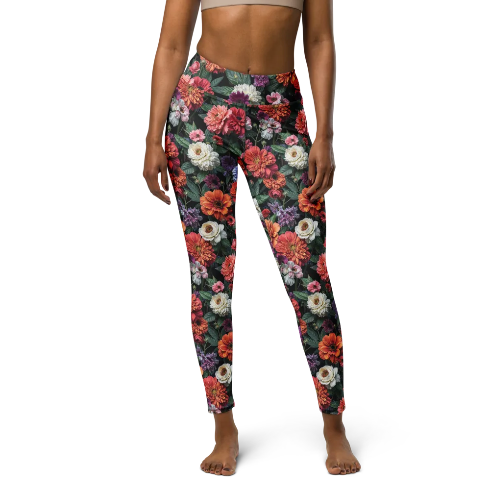 Dahlia Eclipse on Yoga Leggings — Front