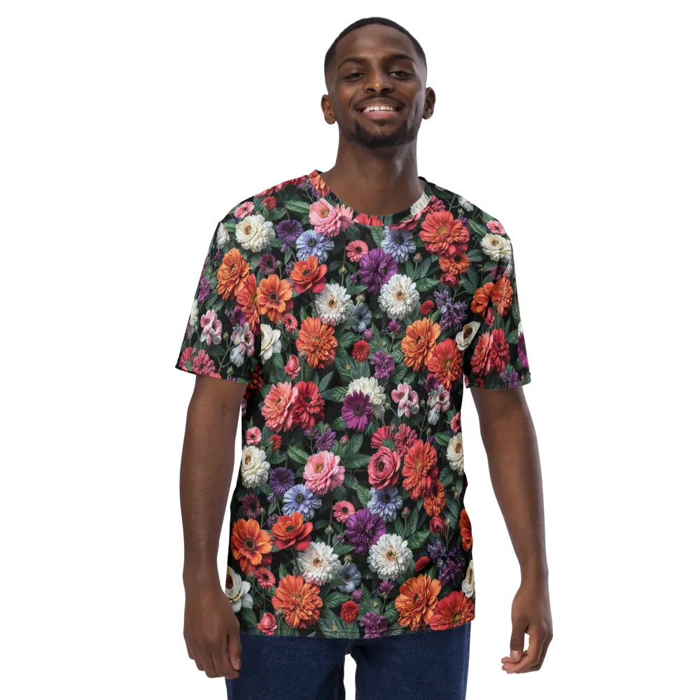 Dahlia Eclipse on Men's Crew Neck T-Shirt — Front