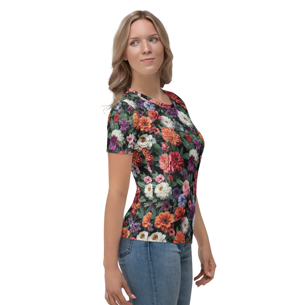 Dahlia Eclipse on Women's Crew Neck T-Shirt — Right