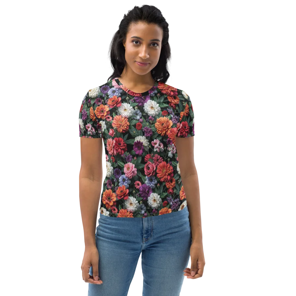 Dahlia Eclipse on Women's Crew Neck T-Shirt — Front