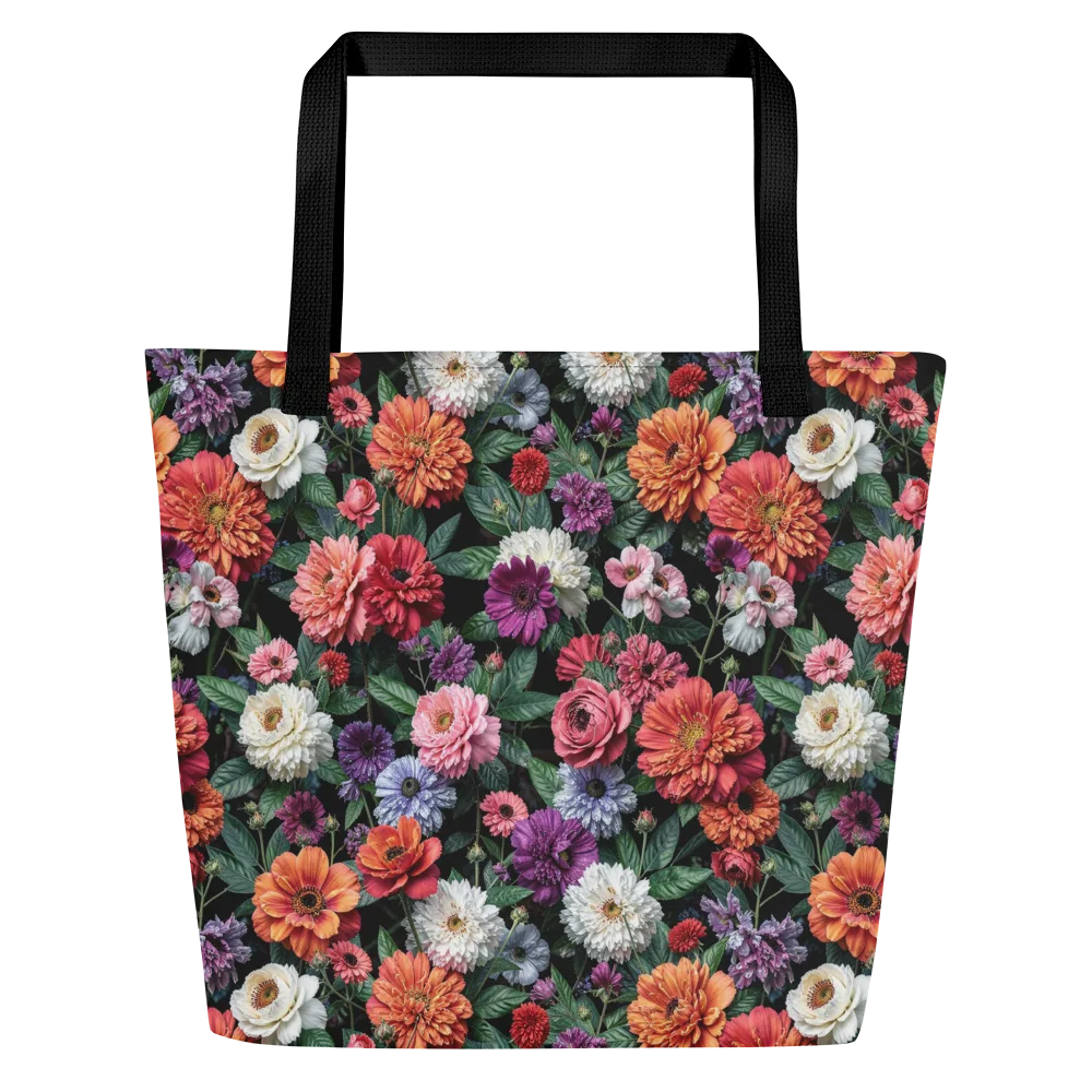 Dahlia Eclipse on Large Tote Bag W/ Pocket — Front