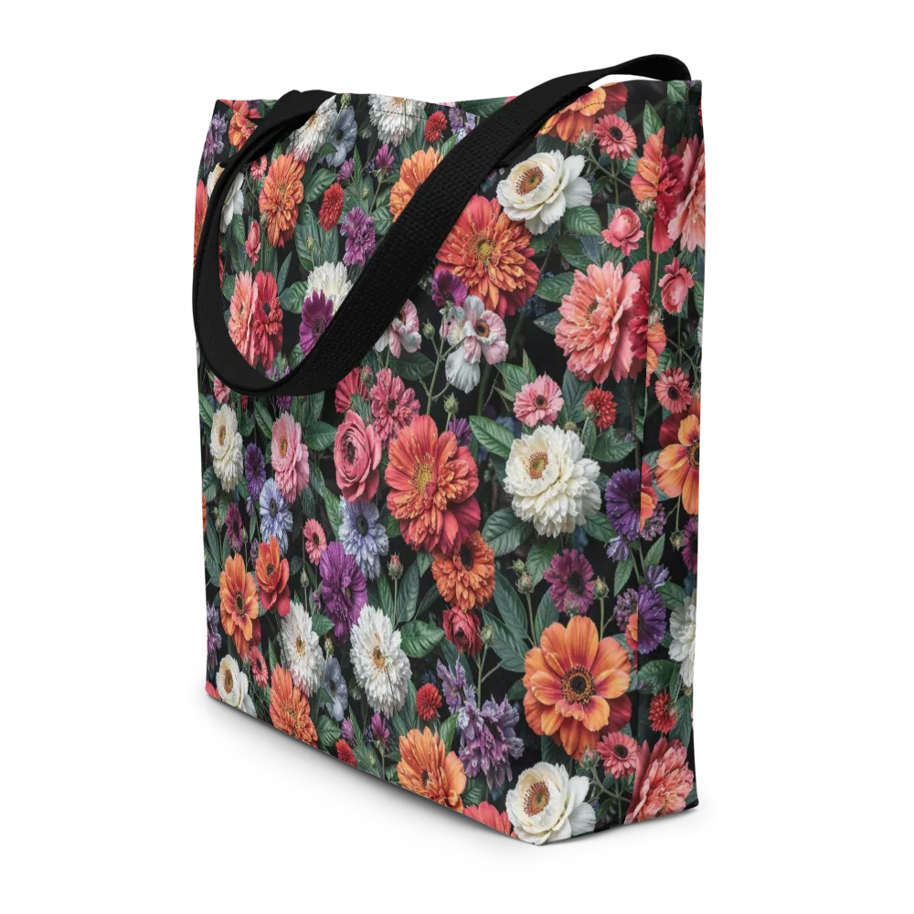 Dahlia Eclipse on Large Tote Bag W/ Pocket — Front