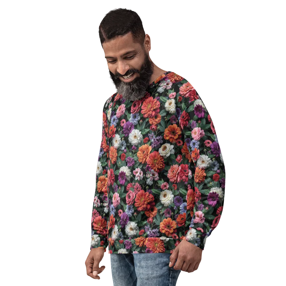 Dahlia Eclipse on Sweatshirt — Left Front