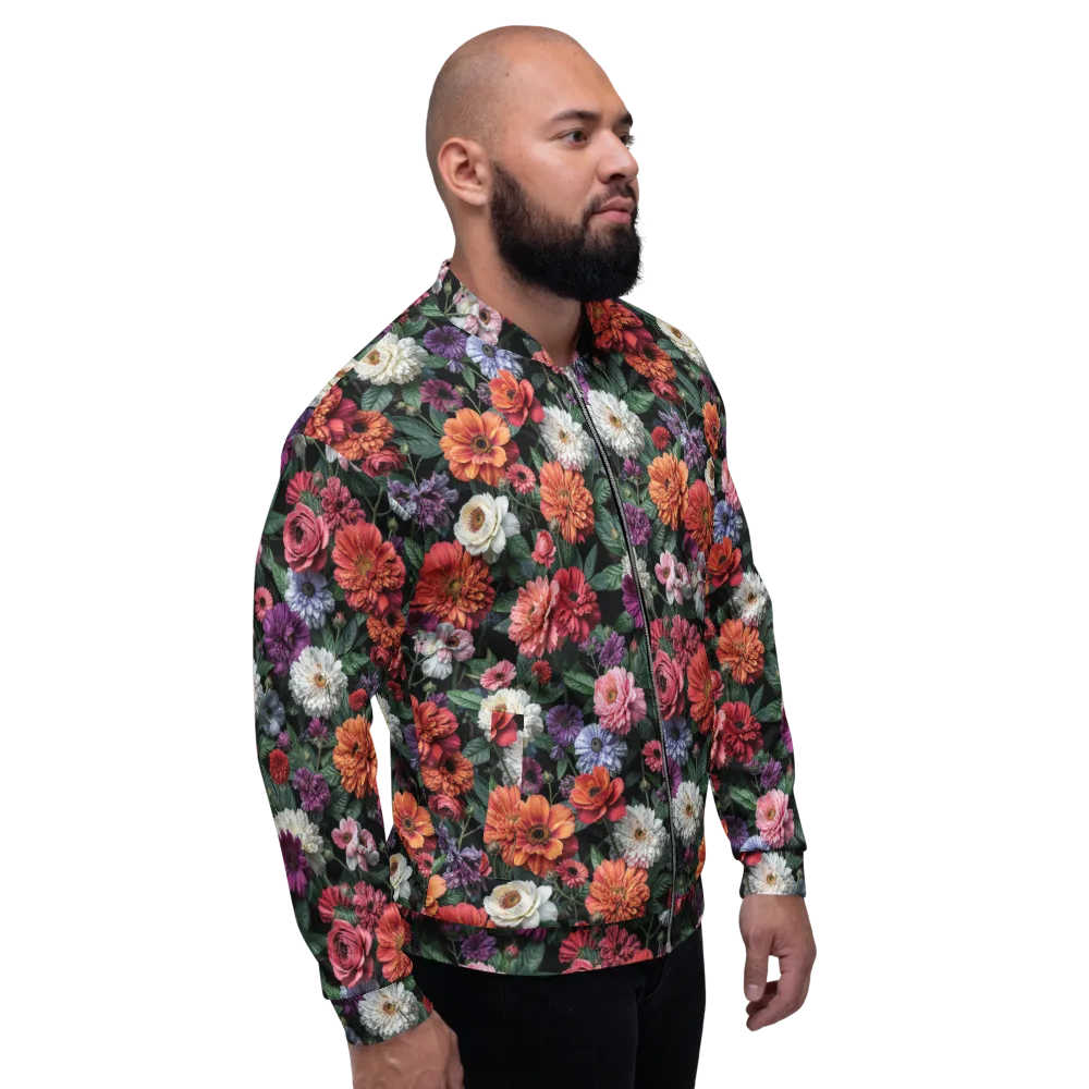 Dahlia Eclipse on Bomber Jacket — Right