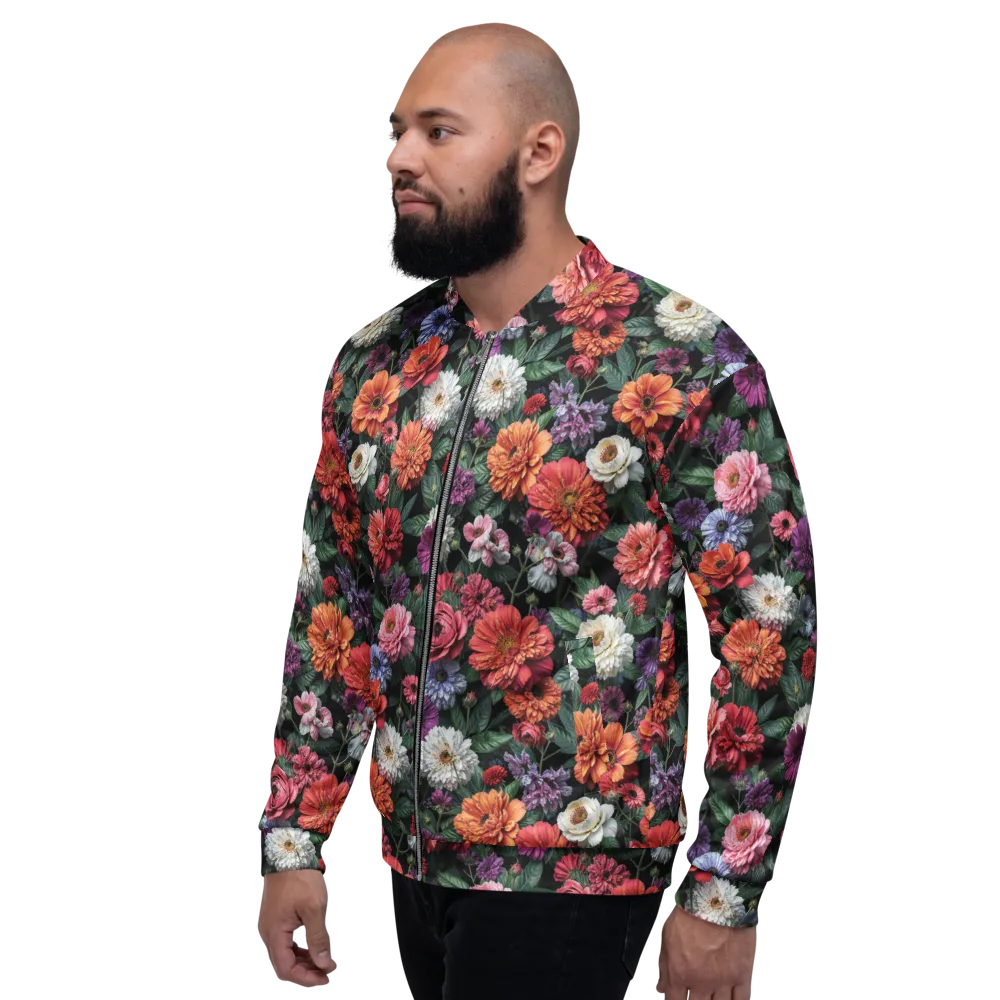 Dahlia Eclipse on Bomber Jacket — Left