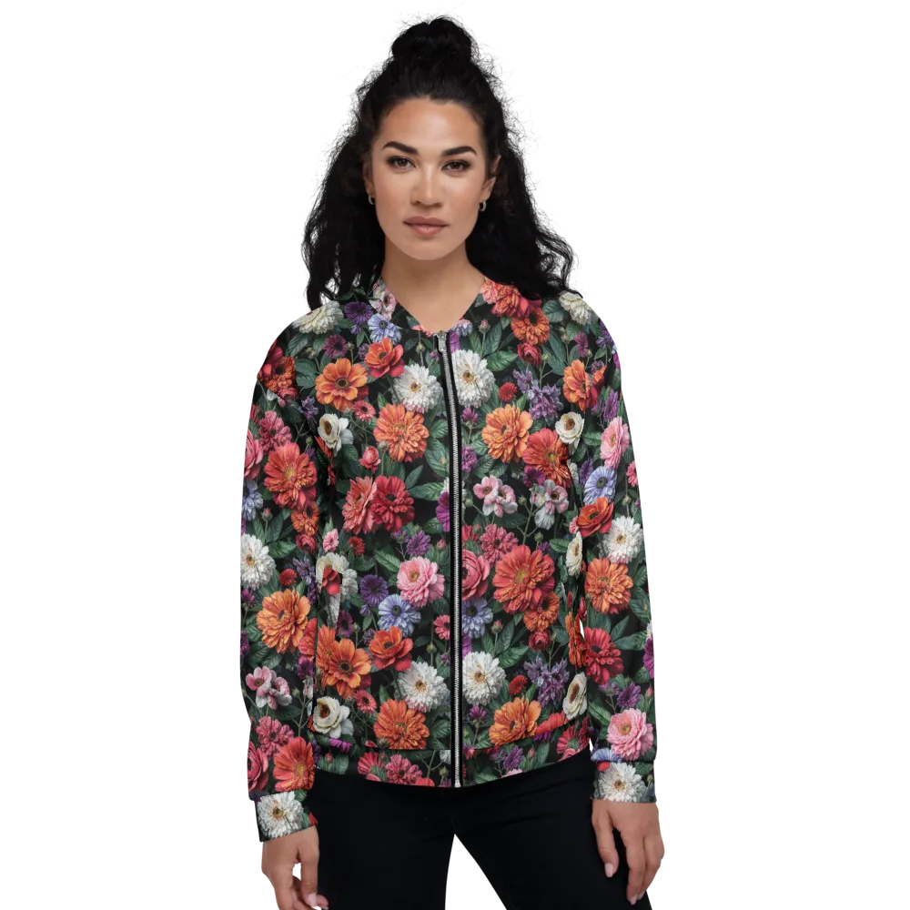 Dahlia Eclipse on Bomber Jacket — Front
