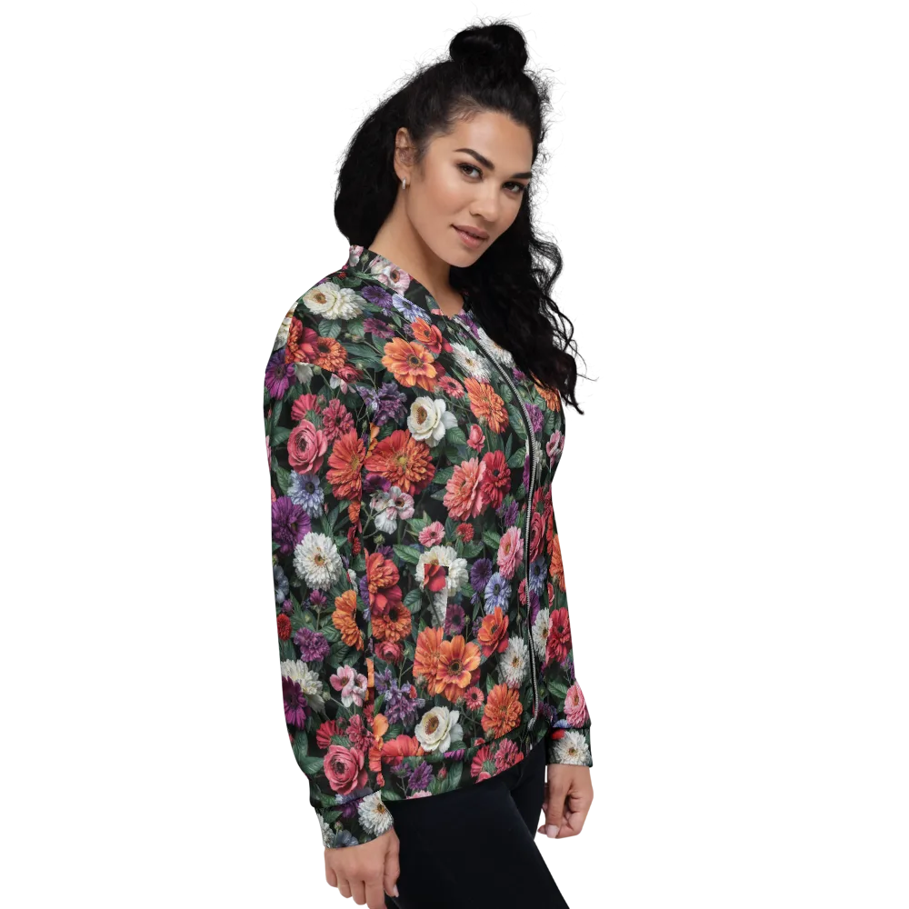 Dahlia Eclipse on Bomber Jacket — Right