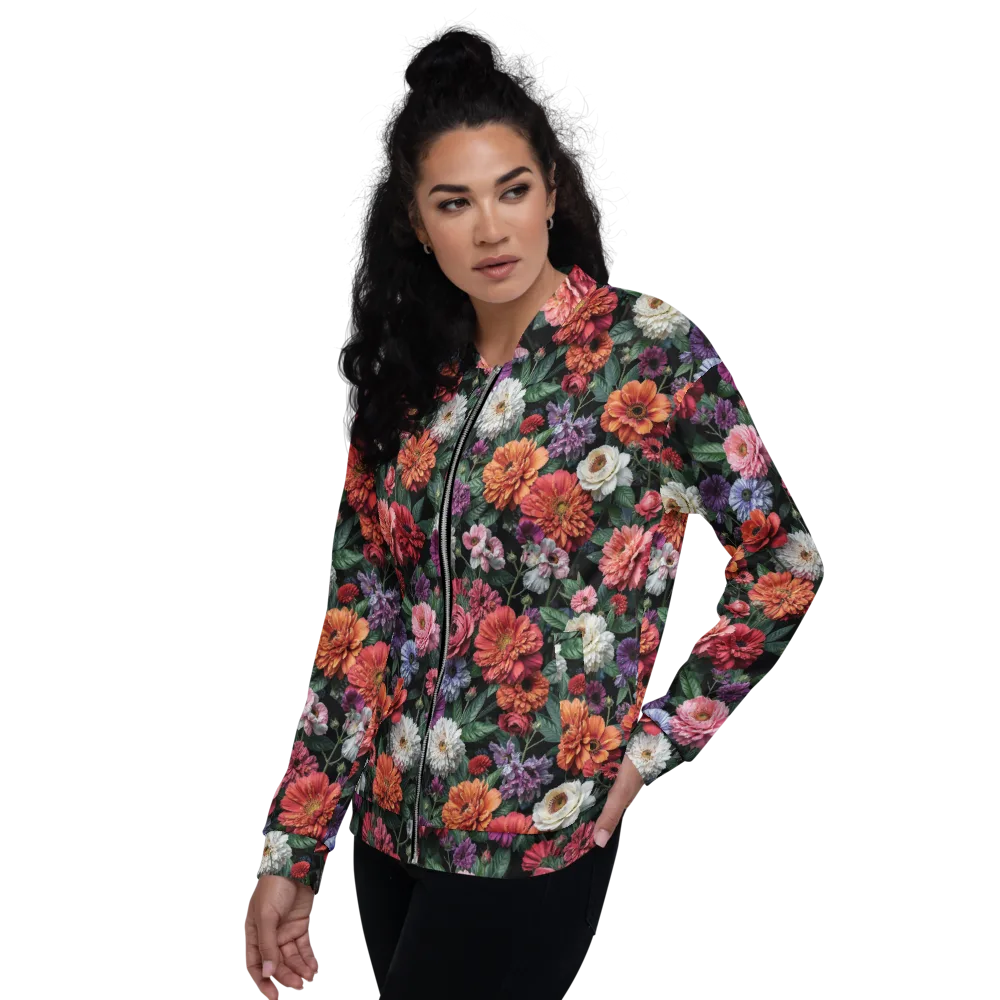 Dahlia Eclipse on Bomber Jacket — Left