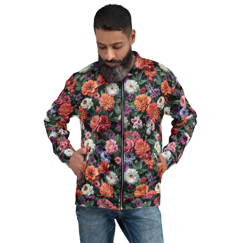 Dahlia Eclipse on Bomber Jacket — Front