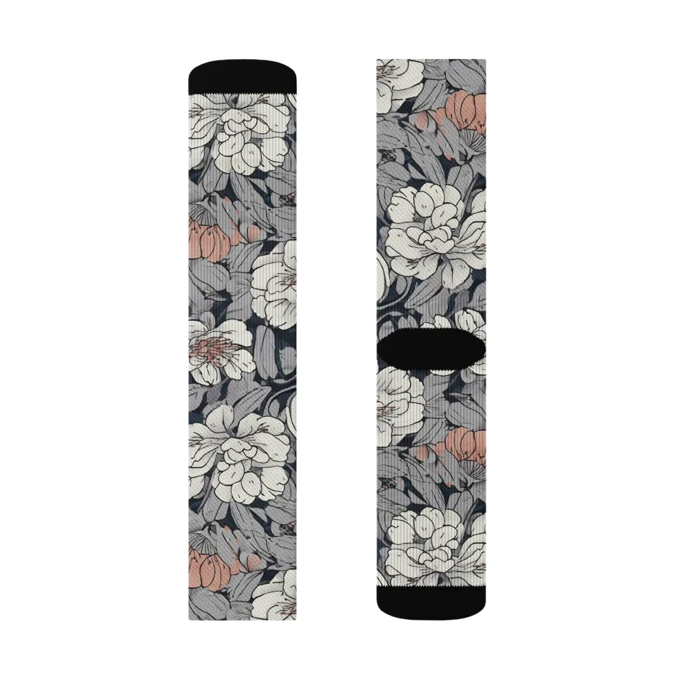Blush Nocturne on Socks — Left Sock