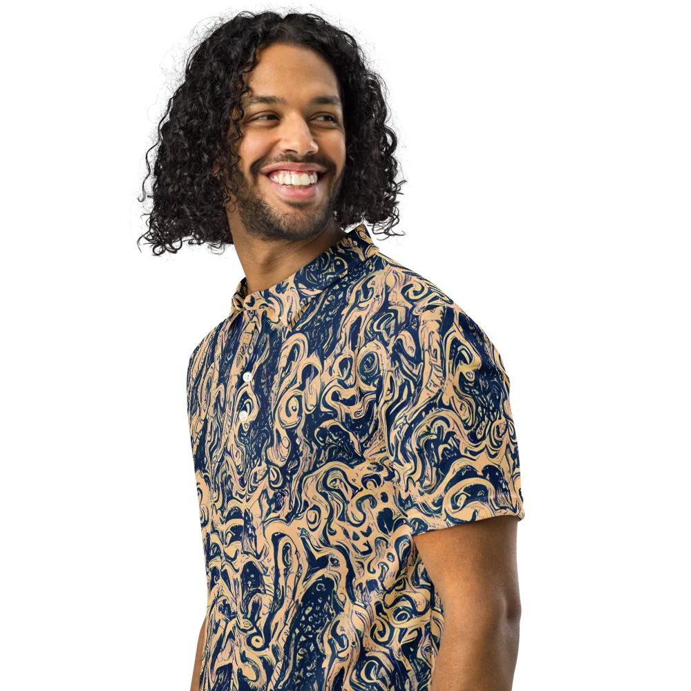 Doré Dreams on Men's Slim Fit Polo Shirt — Left Front