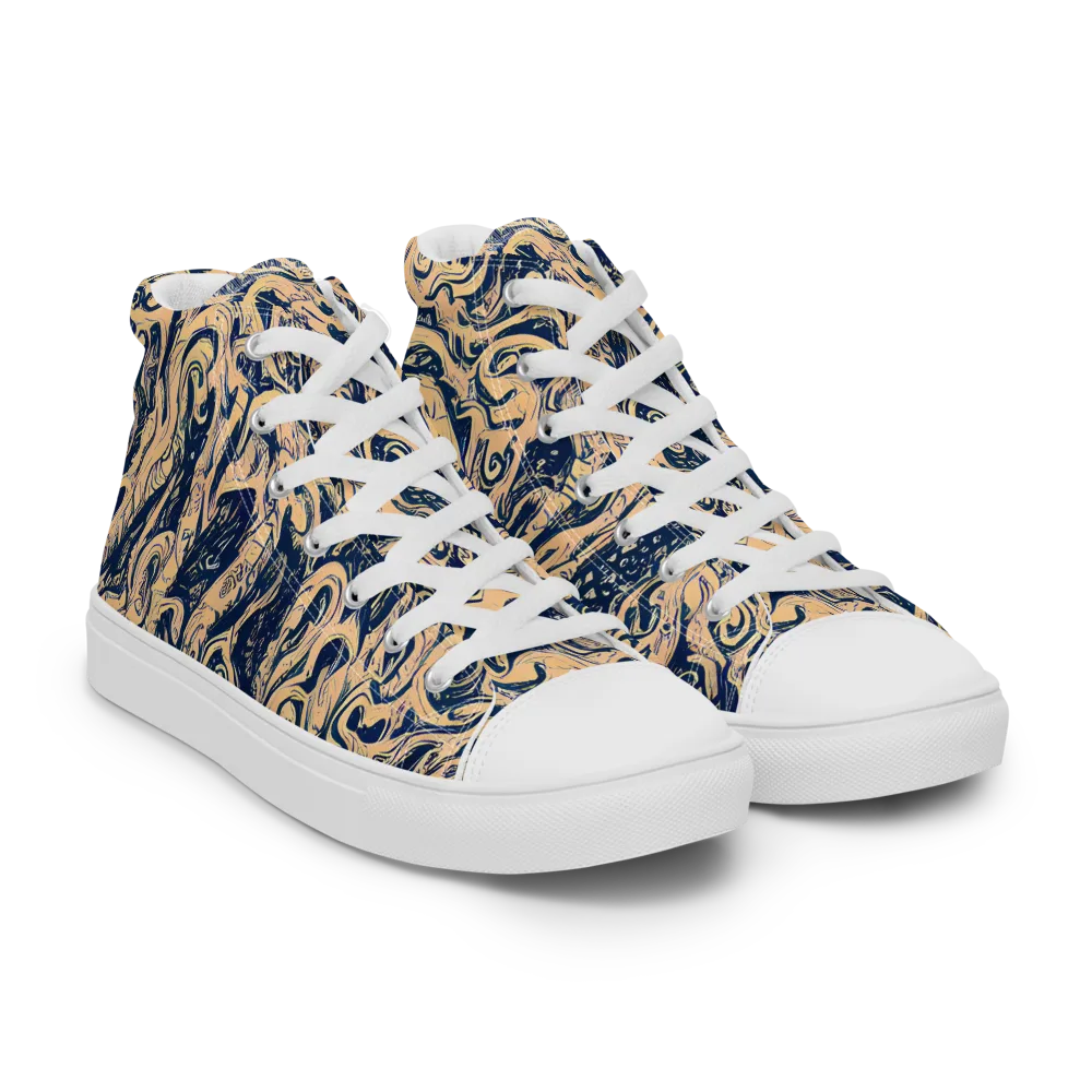 Doré Dreams on Men's High Top Canvas Shoes — Right Front