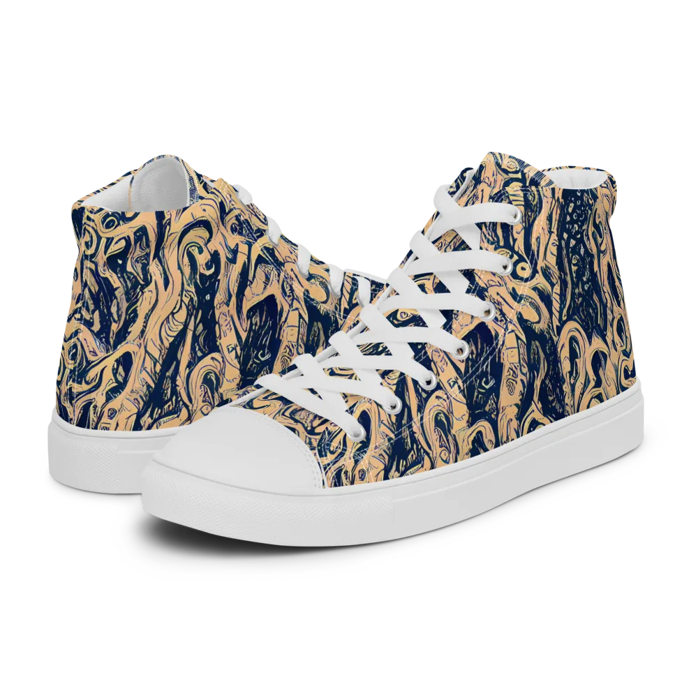Doré Dreams on Men's High Top Canvas Shoes — Left