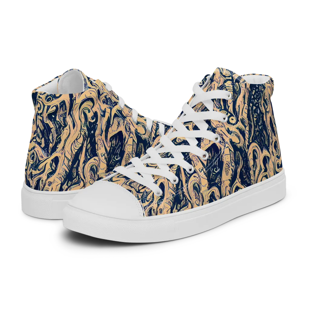 Doré Dreams on Women's High Top Canvas Shoes — Left