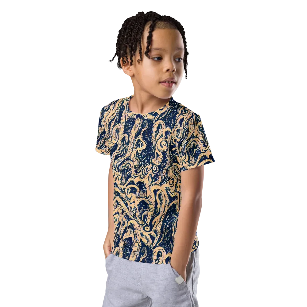 Doré Dreams on Kids Crew Neck T-Shirt — Left Front