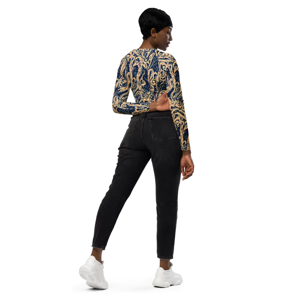 Doré Dreams on Long Sleeve Crop Top — Right Back