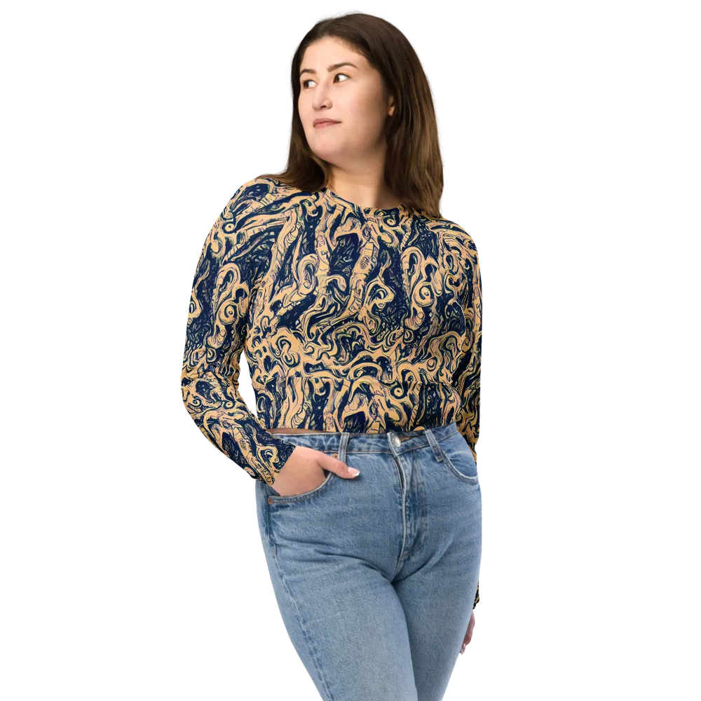 Doré Dreams on Long Sleeve Crop Top — Front