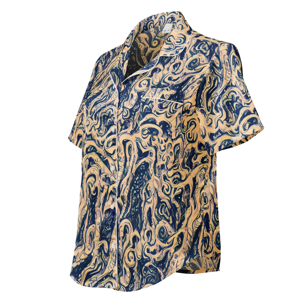 Doré Dreams on Women's Short Sleeve Pajama Top — Left Front