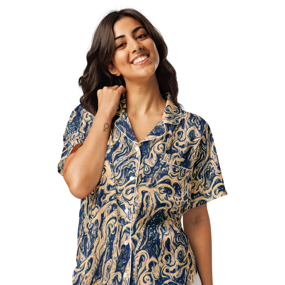 Doré Dreams on Women's Short Sleeve Pajama Top — Front