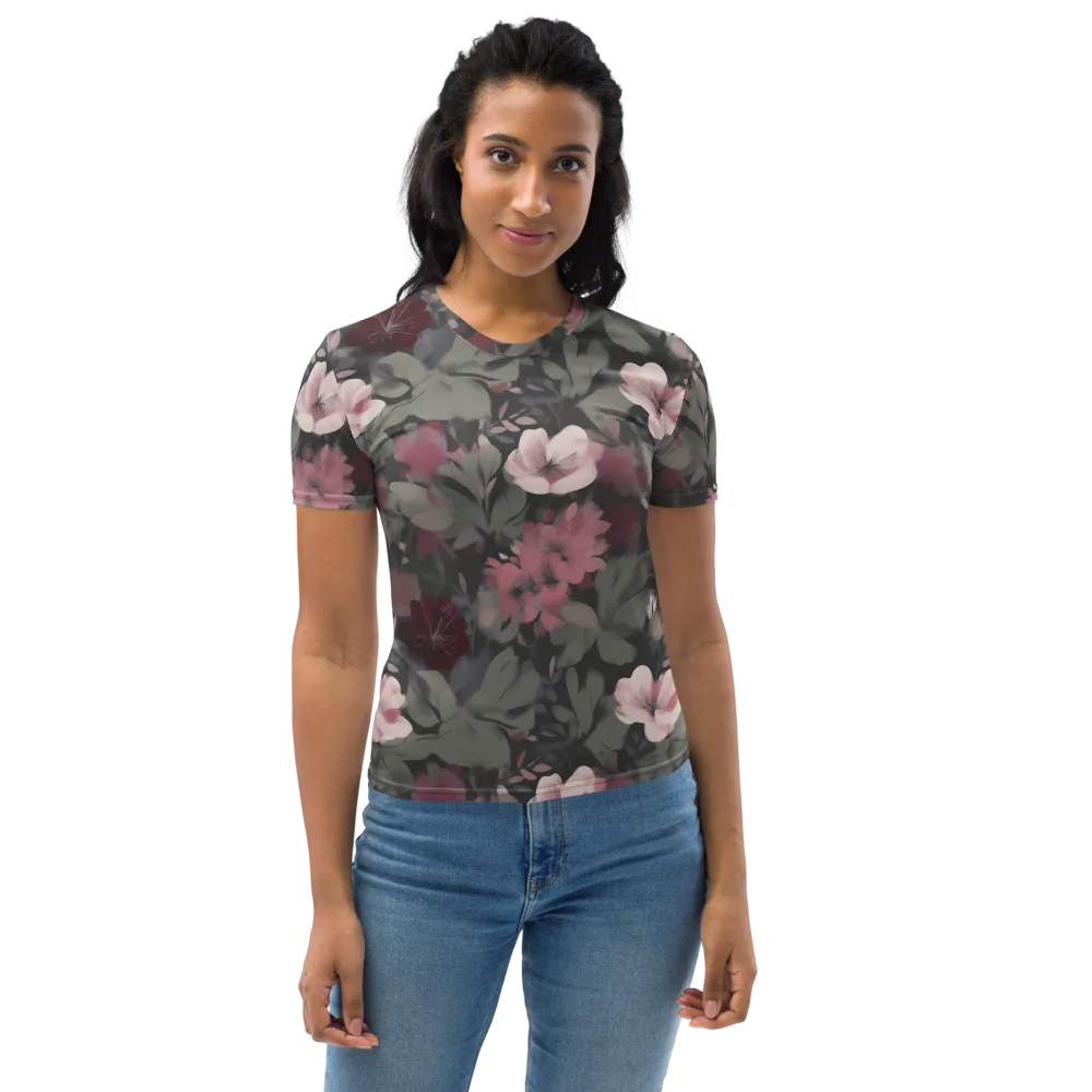 Moonlit Camellia on Women's Crew Neck T-Shirt — Front