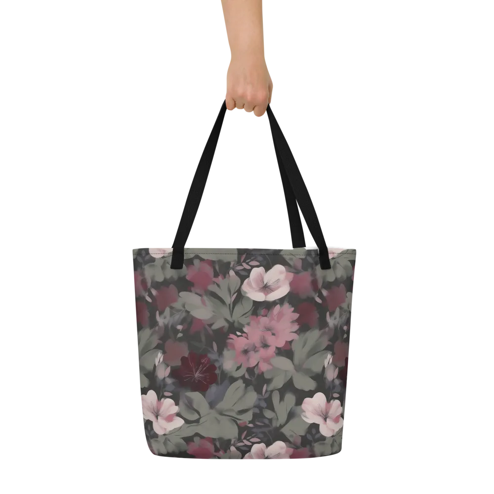 Moonlit Camellia on Large Tote Bag W/ Pocket — Front
