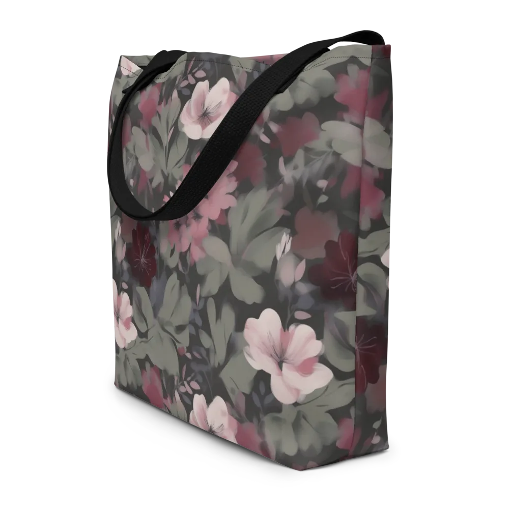 Moonlit Camellia on Large Tote Bag W/ Pocket — Front