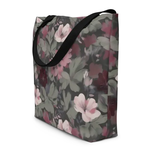 Moonlit Camellia on a Large Tote Bag W/ Pocket