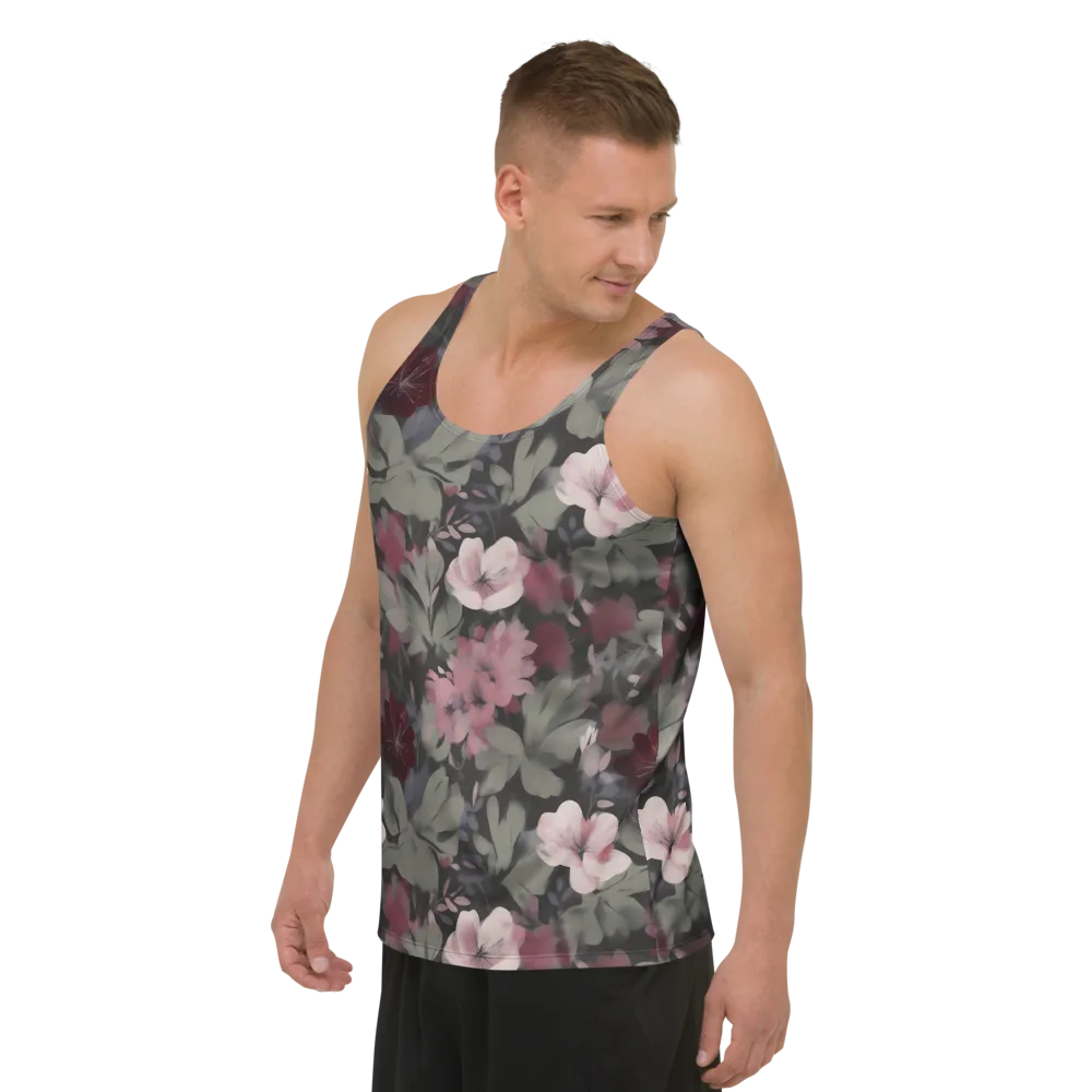 Moonlit Camellia on Men's Tank Top — Left Front