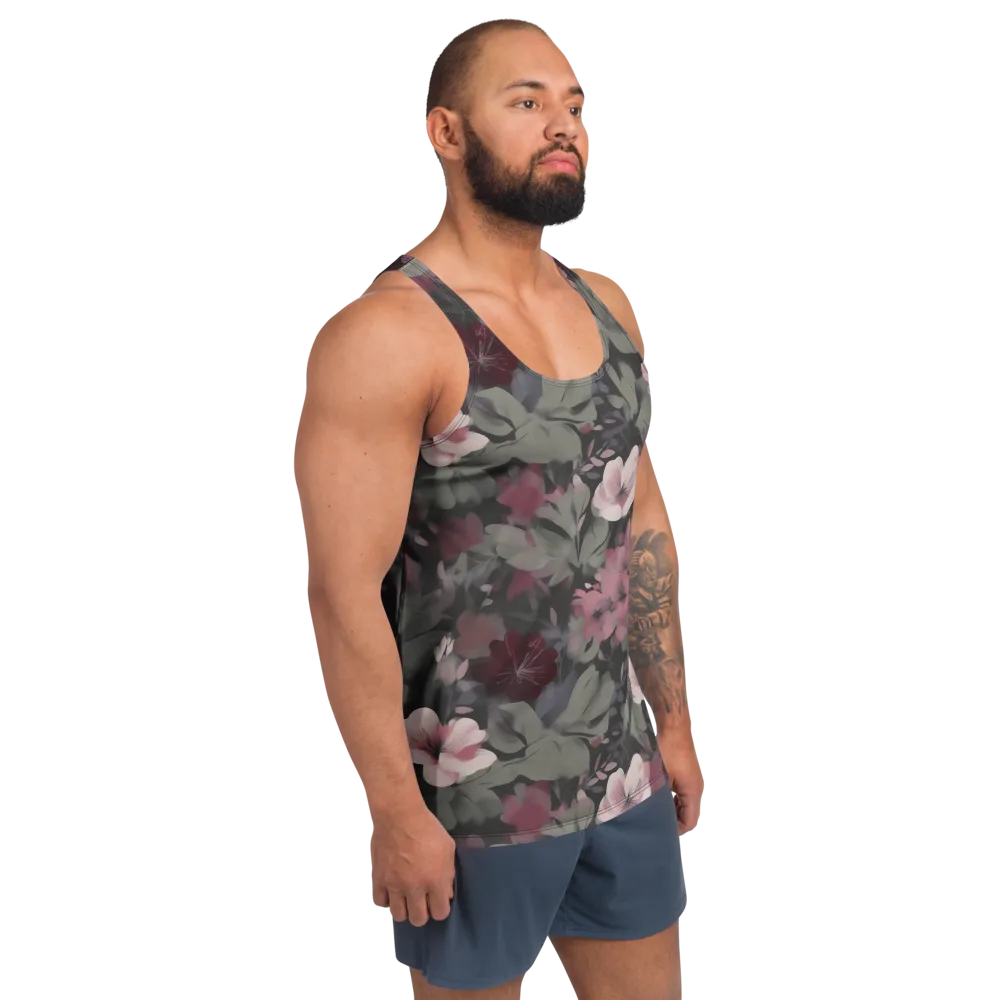 Moonlit Camellia on Men's Tank Top — Right Front