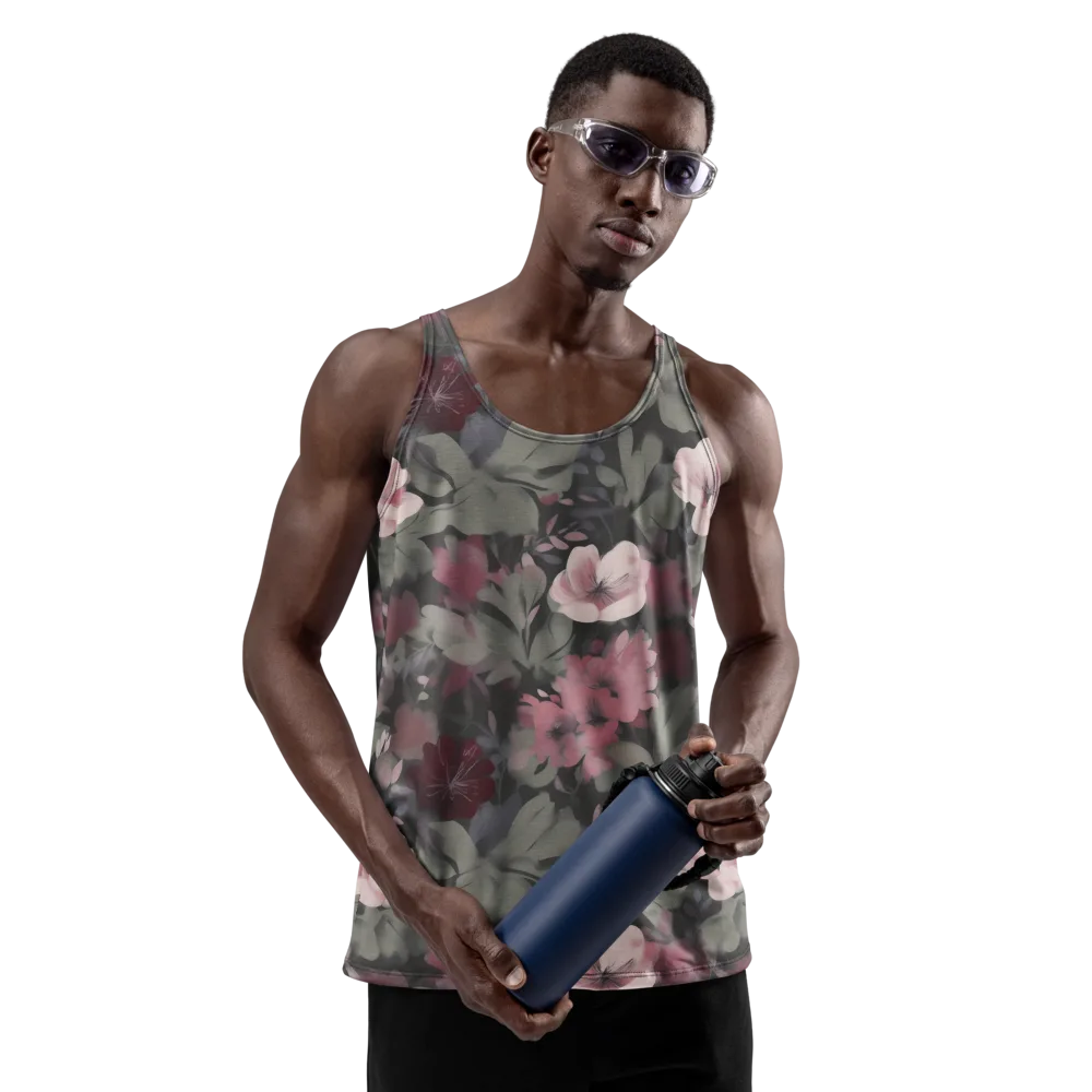 Moonlit Camellia on Men's Tank Top — Front