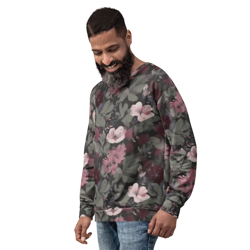 Moonlit Camellia on Sweatshirt — Left Front