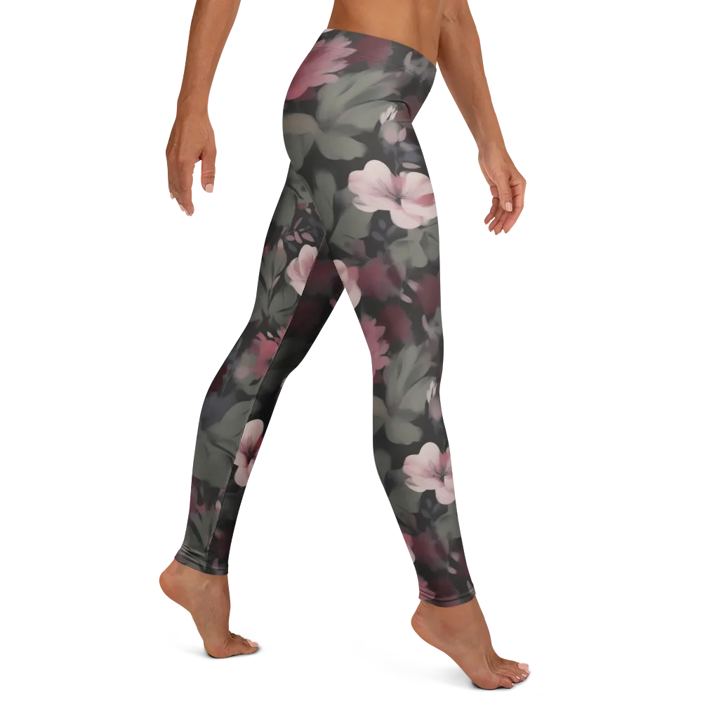 Moonlit Camellia on Leggings — Right