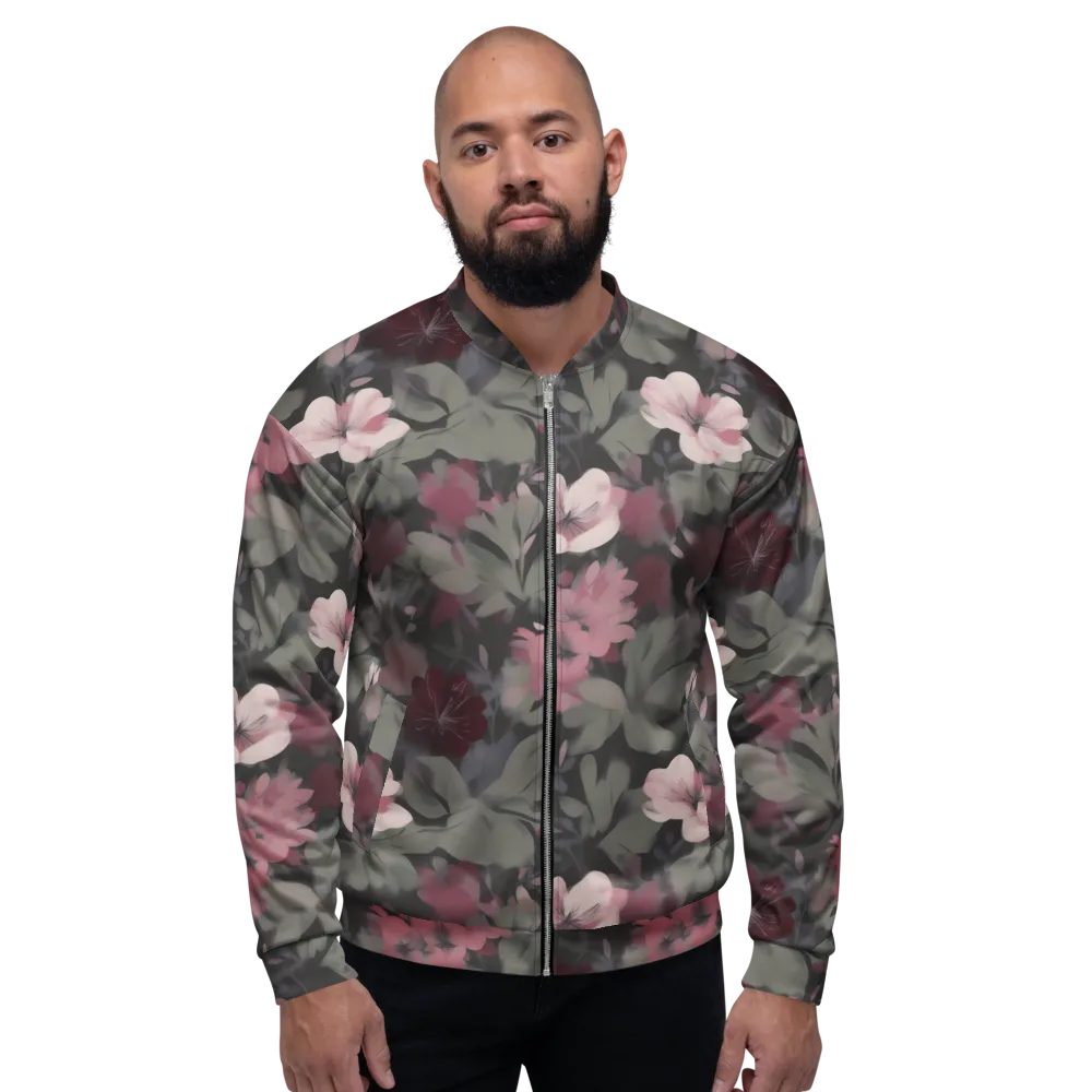 Moonlit Camellia on Bomber Jacket — Front