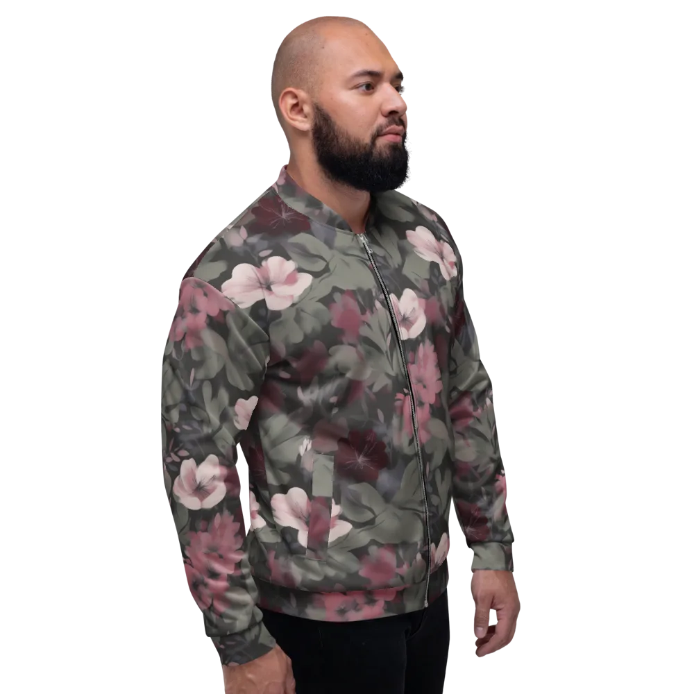 Moonlit Camellia on Bomber Jacket — Right