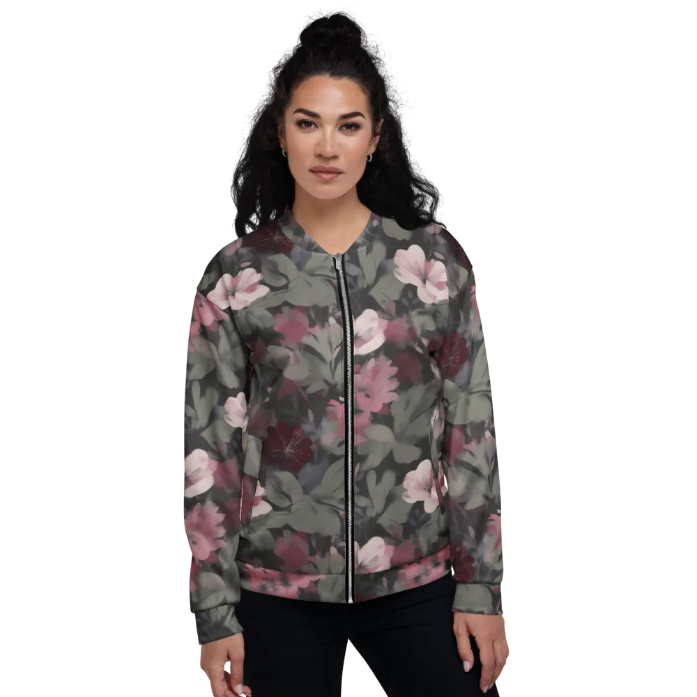Moonlit Camellia on Bomber Jacket — Front