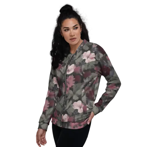 Moonlit Camellia on a Bomber Jacket