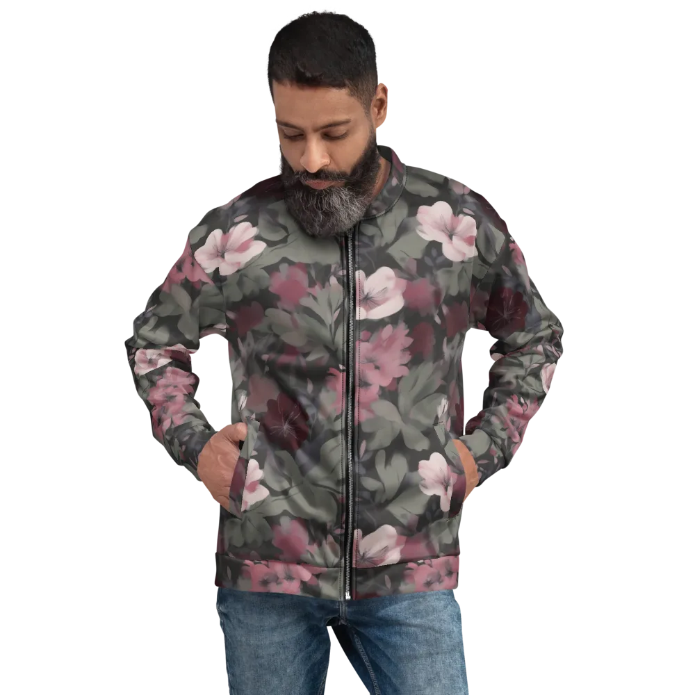 Moonlit Camellia on Bomber Jacket — Front