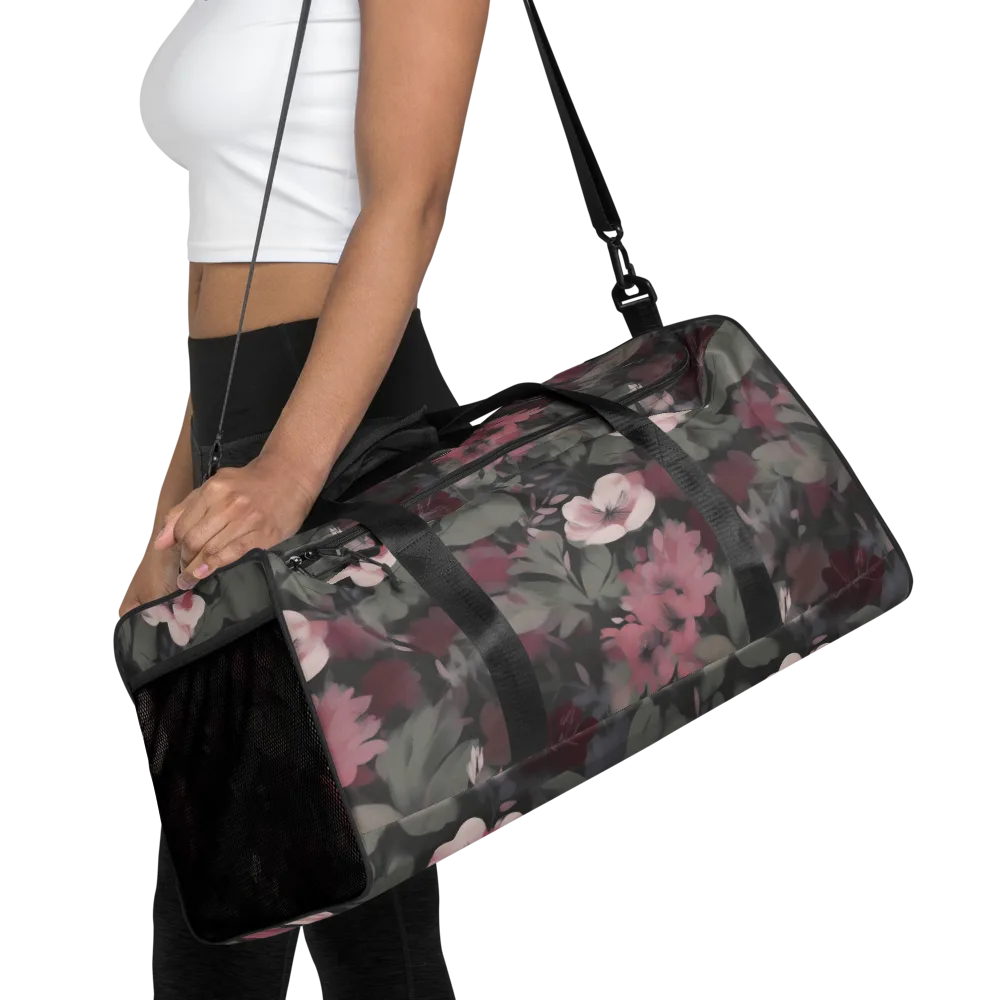Moonlit Camellia on Duffle Bag — Front