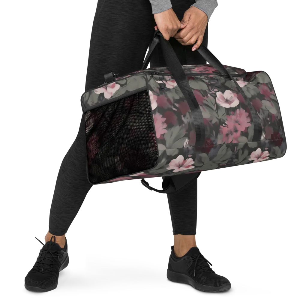 Moonlit Camellia on Duffle Bag — Right Front