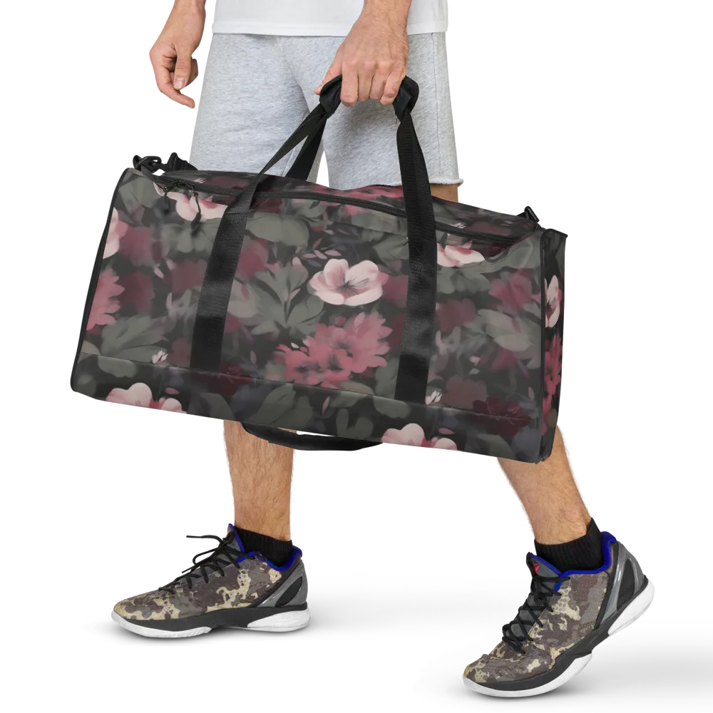 Moonlit Camellia on Duffle Bag — Front