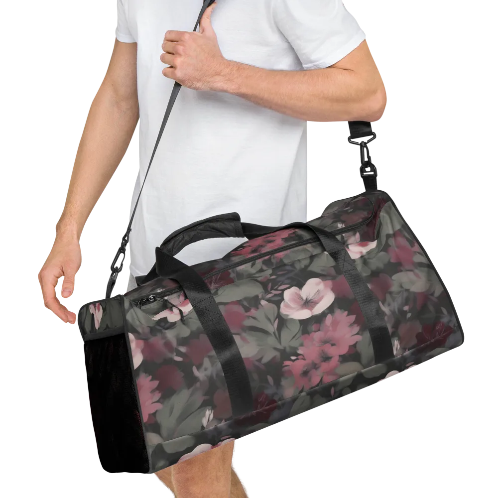 Moonlit Camellia on Duffle Bag — Right Front