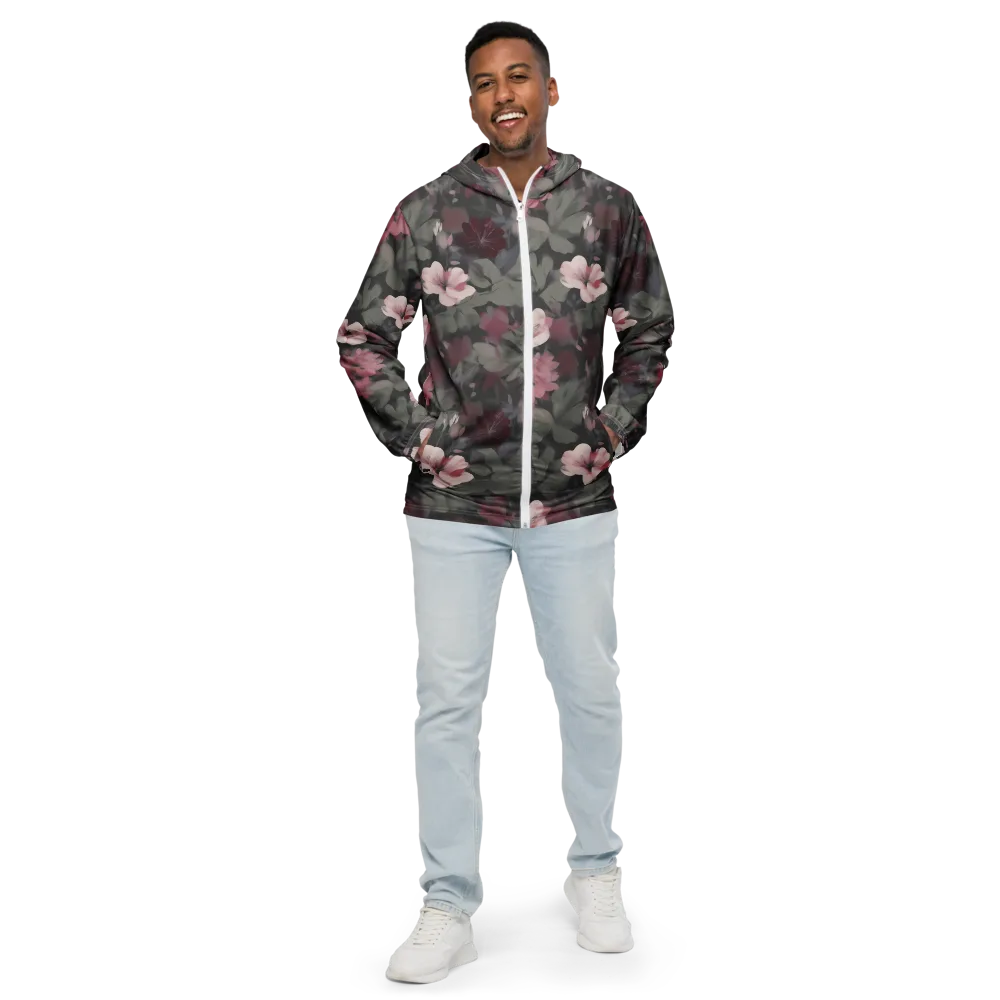 Moonlit Camellia on Men's Windbreaker — Front