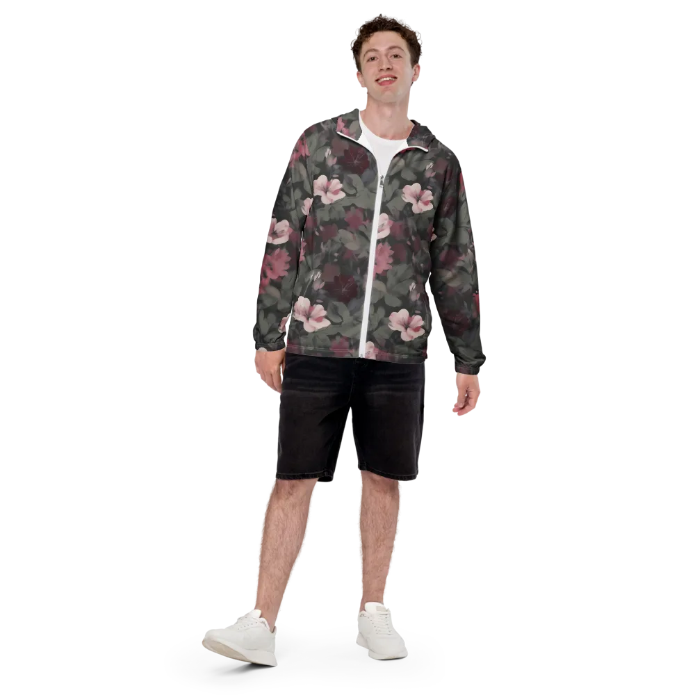 Moonlit Camellia on Men's Windbreaker — Front