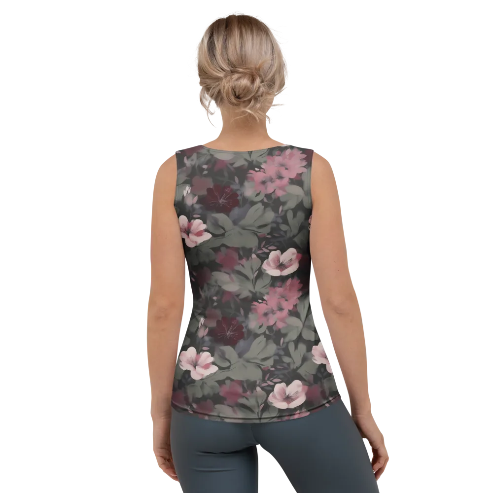 Moonlit Camellia on Women's Tank Top — Back