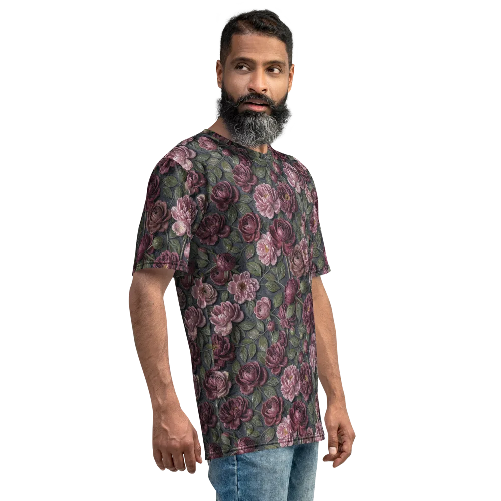 Velvet Peony on Men's Crew Neck T-Shirt — Right