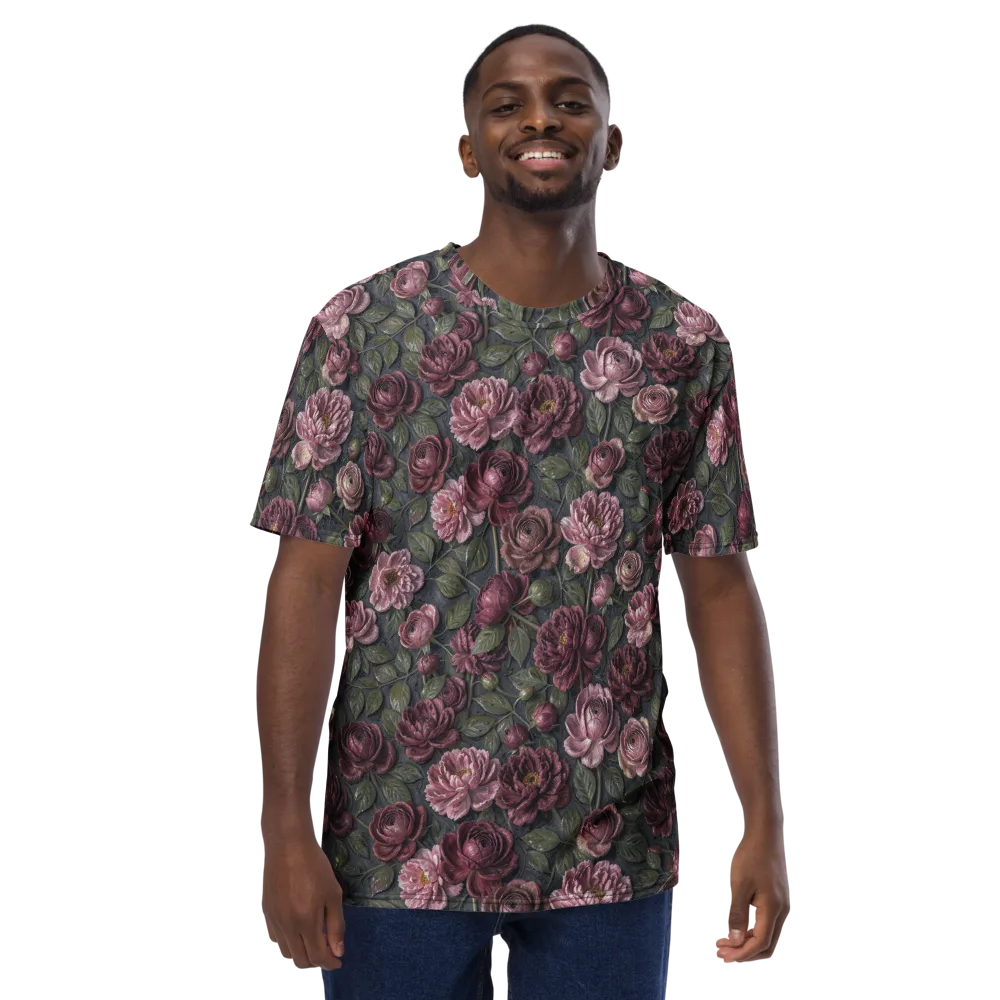 Velvet Peony on Men's Crew Neck T-Shirt — Front