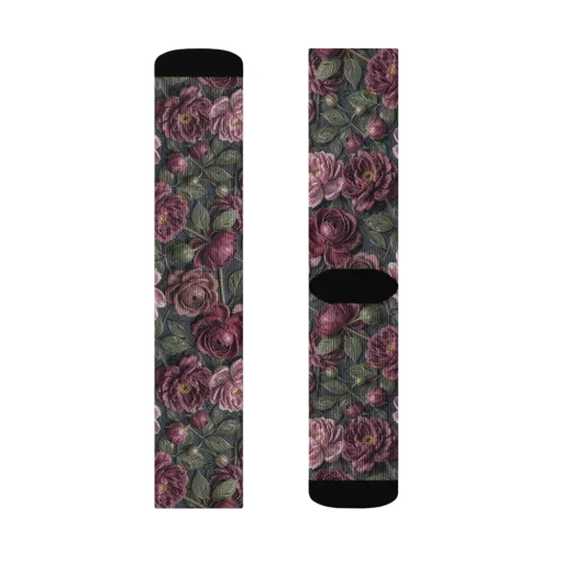 Velvet Peony on a Socks
