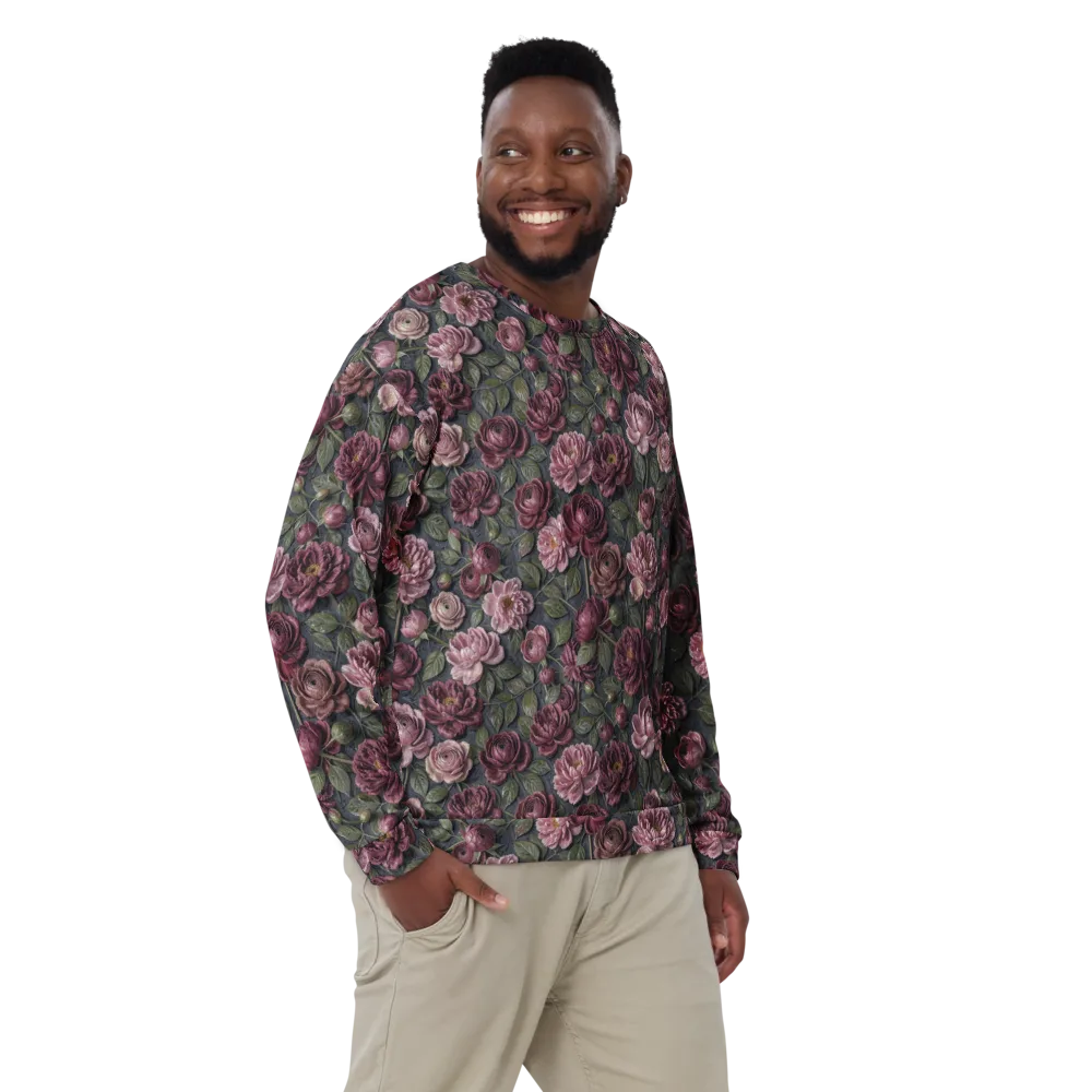 Velvet Peony on Sweatshirt — Front